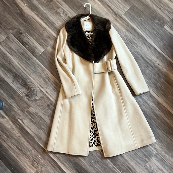 Kate spade winter coat with fur
